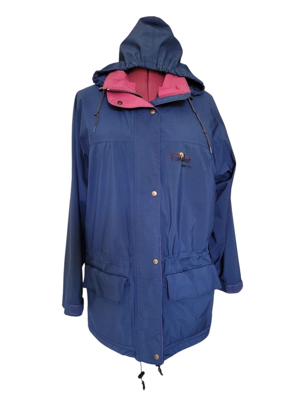 FarWest Gore-Tex Waterproof Shell Jacket Navy Blue Women's Large Vintage